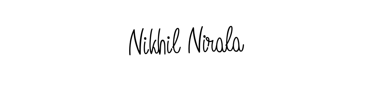 You should practise on your own different ways (Angelique-Rose-font-FFP) to write your name (Nikhil Nirala) in signature. don't let someone else do it for you. Nikhil Nirala signature style 5 images and pictures png