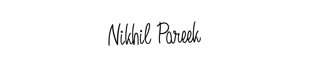 Use a signature maker to create a handwritten signature online. With this signature software, you can design (Angelique-Rose-font-FFP) your own signature for name Nikhil Pareek. Nikhil Pareek signature style 5 images and pictures png