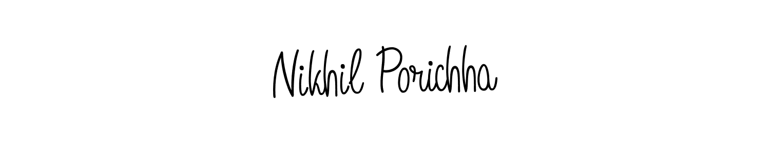 Create a beautiful signature design for name Nikhil Porichha. With this signature (Angelique-Rose-font-FFP) fonts, you can make a handwritten signature for free. Nikhil Porichha signature style 5 images and pictures png