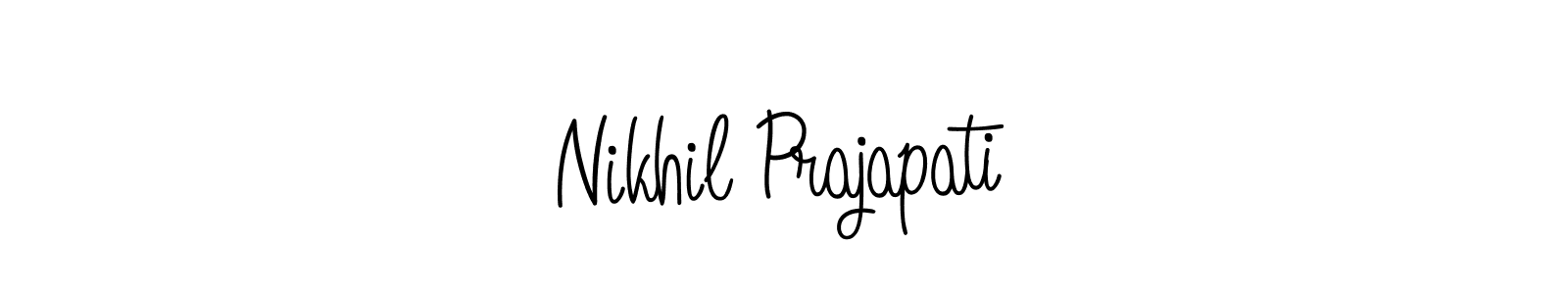 The best way (Angelique-Rose-font-FFP) to make a short signature is to pick only two or three words in your name. The name Nikhil Prajapati include a total of six letters. For converting this name. Nikhil Prajapati signature style 5 images and pictures png