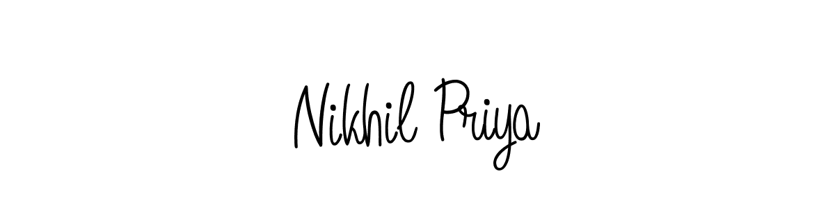 It looks lik you need a new signature style for name Nikhil Priya. Design unique handwritten (Angelique-Rose-font-FFP) signature with our free signature maker in just a few clicks. Nikhil Priya signature style 5 images and pictures png