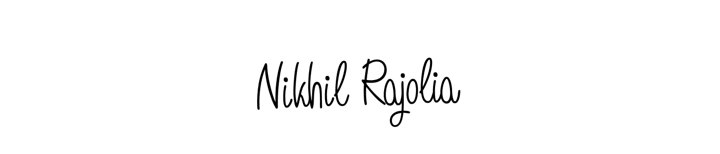 The best way (Angelique-Rose-font-FFP) to make a short signature is to pick only two or three words in your name. The name Nikhil Rajolia include a total of six letters. For converting this name. Nikhil Rajolia signature style 5 images and pictures png