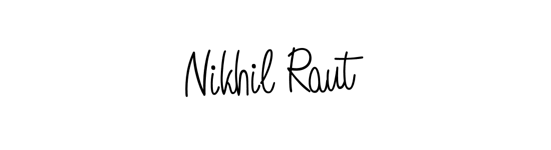 The best way (Angelique-Rose-font-FFP) to make a short signature is to pick only two or three words in your name. The name Nikhil Raut include a total of six letters. For converting this name. Nikhil Raut signature style 5 images and pictures png