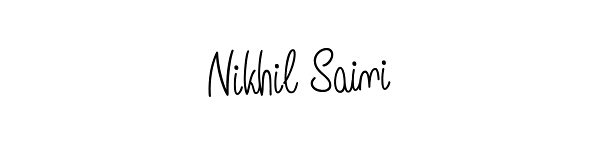 Create a beautiful signature design for name Nikhil Saini. With this signature (Angelique-Rose-font-FFP) fonts, you can make a handwritten signature for free. Nikhil Saini signature style 5 images and pictures png