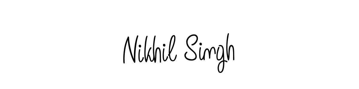You should practise on your own different ways (Angelique-Rose-font-FFP) to write your name (Nikhil Singh) in signature. don't let someone else do it for you. Nikhil Singh signature style 5 images and pictures png