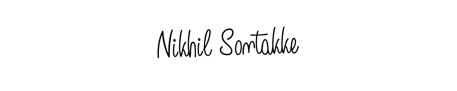 How to make Nikhil Sontakke name signature. Use Angelique-Rose-font-FFP style for creating short signs online. This is the latest handwritten sign. Nikhil Sontakke signature style 5 images and pictures png