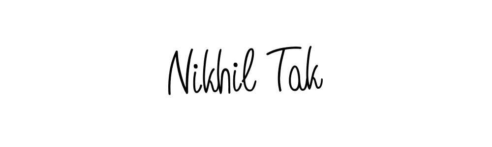 Nikhil Tak stylish signature style. Best Handwritten Sign (Angelique-Rose-font-FFP) for my name. Handwritten Signature Collection Ideas for my name Nikhil Tak. Nikhil Tak signature style 5 images and pictures png