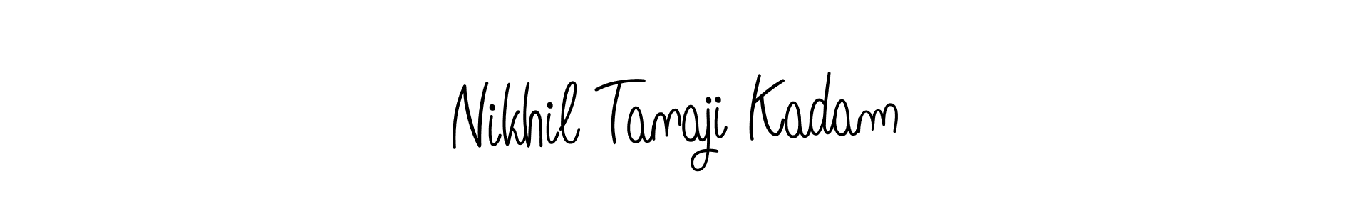 The best way (Angelique-Rose-font-FFP) to make a short signature is to pick only two or three words in your name. The name Nikhil Tanaji Kadam include a total of six letters. For converting this name. Nikhil Tanaji Kadam signature style 5 images and pictures png