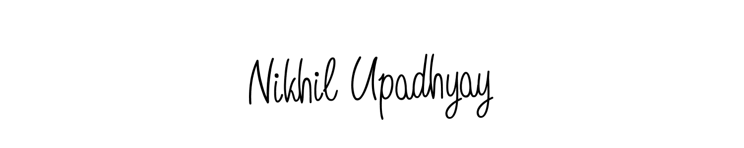 Make a beautiful signature design for name Nikhil Upadhyay. With this signature (Angelique-Rose-font-FFP) style, you can create a handwritten signature for free. Nikhil Upadhyay signature style 5 images and pictures png