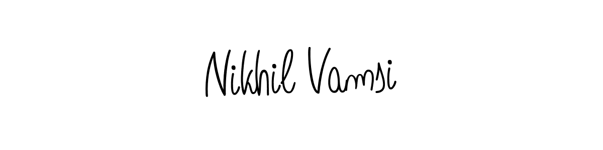 if you are searching for the best signature style for your name Nikhil Vamsi. so please give up your signature search. here we have designed multiple signature styles  using Angelique-Rose-font-FFP. Nikhil Vamsi signature style 5 images and pictures png