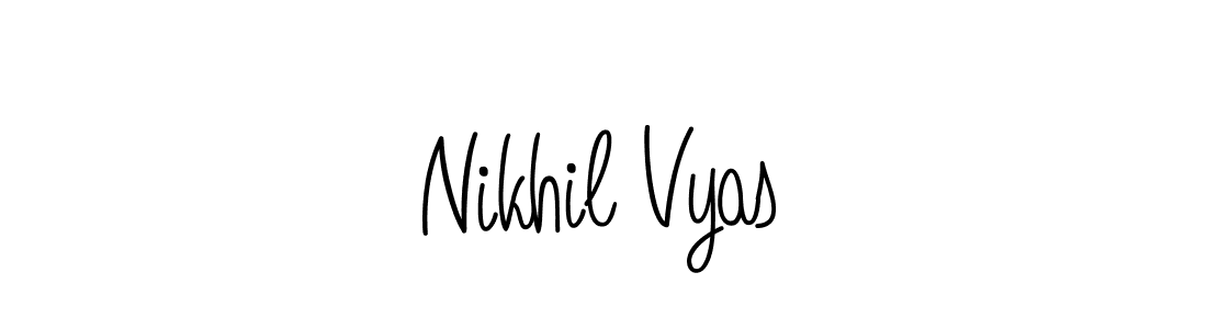 How to make Nikhil Vyas name signature. Use Angelique-Rose-font-FFP style for creating short signs online. This is the latest handwritten sign. Nikhil Vyas signature style 5 images and pictures png