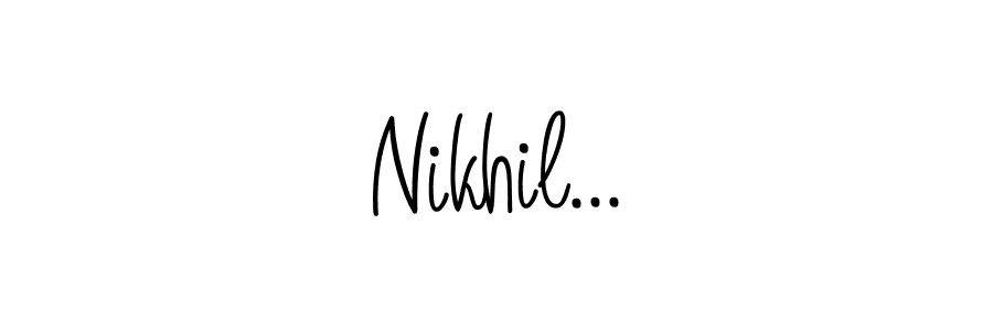 The best way (Angelique-Rose-font-FFP) to make a short signature is to pick only two or three words in your name. The name Nikhil... include a total of six letters. For converting this name. Nikhil... signature style 5 images and pictures png