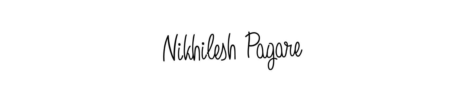 The best way (Angelique-Rose-font-FFP) to make a short signature is to pick only two or three words in your name. The name Nikhilesh Pagare include a total of six letters. For converting this name. Nikhilesh Pagare signature style 5 images and pictures png