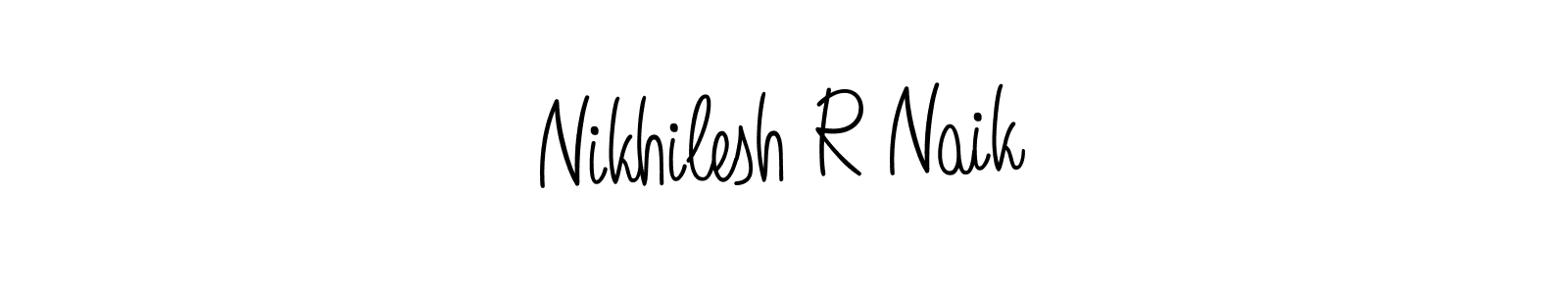 Make a beautiful signature design for name Nikhilesh R Naik. With this signature (Angelique-Rose-font-FFP) style, you can create a handwritten signature for free. Nikhilesh R Naik signature style 5 images and pictures png