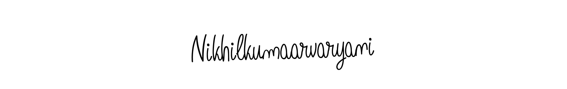 Also we have Nikhilkumaarvaryani name is the best signature style. Create professional handwritten signature collection using Angelique-Rose-font-FFP autograph style. Nikhilkumaarvaryani signature style 5 images and pictures png