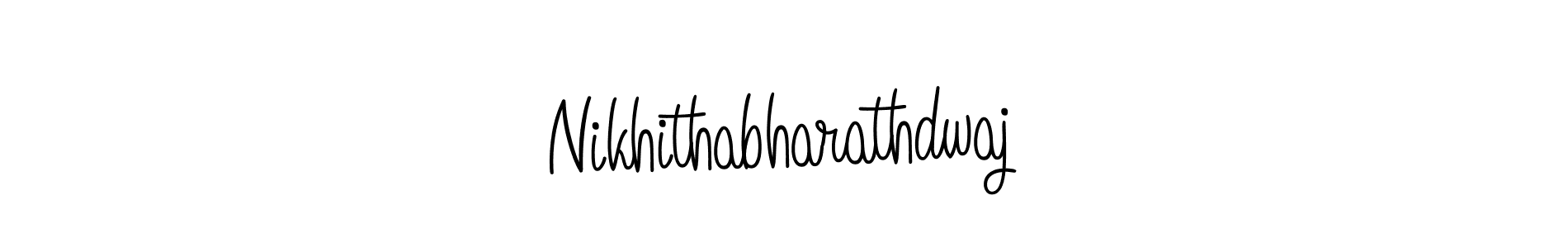 Also we have Nikhithabharathdwaj name is the best signature style. Create professional handwritten signature collection using Angelique-Rose-font-FFP autograph style. Nikhithabharathdwaj signature style 5 images and pictures png