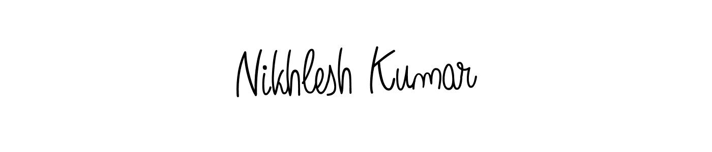 Nikhlesh Kumar stylish signature style. Best Handwritten Sign (Angelique-Rose-font-FFP) for my name. Handwritten Signature Collection Ideas for my name Nikhlesh Kumar. Nikhlesh Kumar signature style 5 images and pictures png