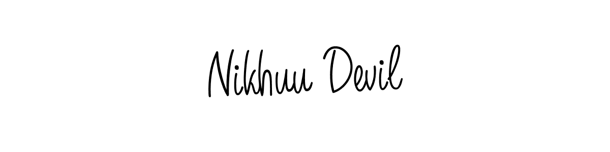 How to make Nikhuu Devil name signature. Use Angelique-Rose-font-FFP style for creating short signs online. This is the latest handwritten sign. Nikhuu Devil signature style 5 images and pictures png