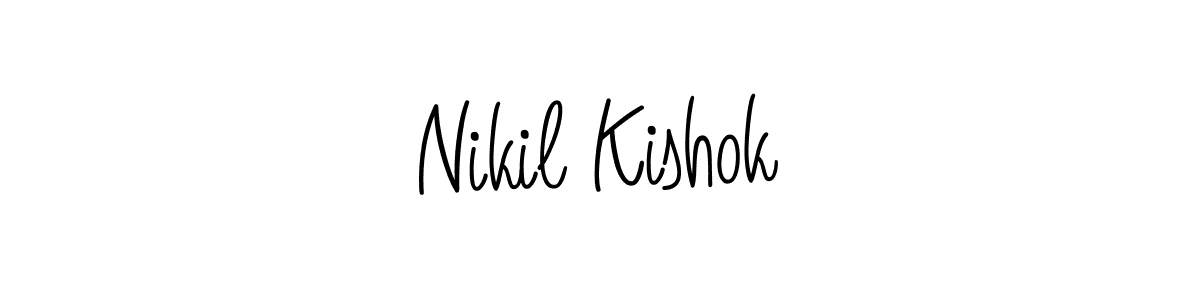 Nikil Kishok stylish signature style. Best Handwritten Sign (Angelique-Rose-font-FFP) for my name. Handwritten Signature Collection Ideas for my name Nikil Kishok. Nikil Kishok signature style 5 images and pictures png