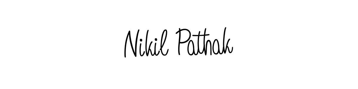 The best way (Angelique-Rose-font-FFP) to make a short signature is to pick only two or three words in your name. The name Nikil Pathak include a total of six letters. For converting this name. Nikil Pathak signature style 5 images and pictures png