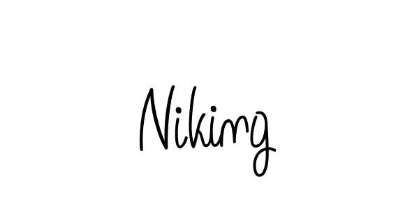 Make a beautiful signature design for name Niking. With this signature (Angelique-Rose-font-FFP) style, you can create a handwritten signature for free. Niking signature style 5 images and pictures png