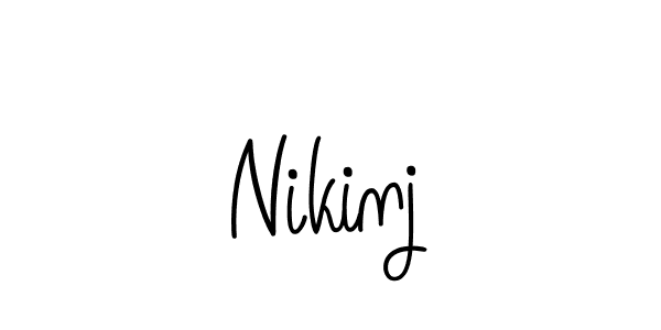 You should practise on your own different ways (Angelique-Rose-font-FFP) to write your name (Nikinj) in signature. don't let someone else do it for you. Nikinj signature style 5 images and pictures png