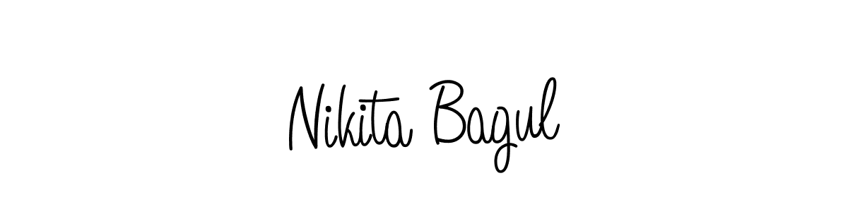The best way (Angelique-Rose-font-FFP) to make a short signature is to pick only two or three words in your name. The name Nikita Bagul include a total of six letters. For converting this name. Nikita Bagul signature style 5 images and pictures png