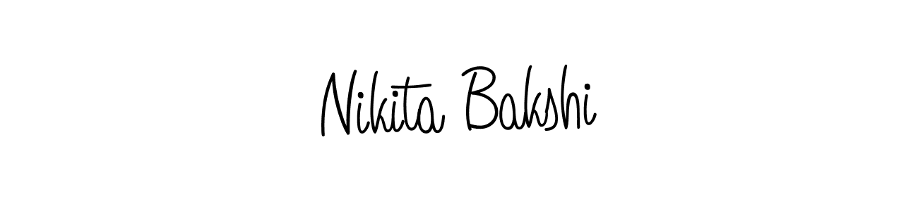 You should practise on your own different ways (Angelique-Rose-font-FFP) to write your name (Nikita Bakshi) in signature. don't let someone else do it for you. Nikita Bakshi signature style 5 images and pictures png