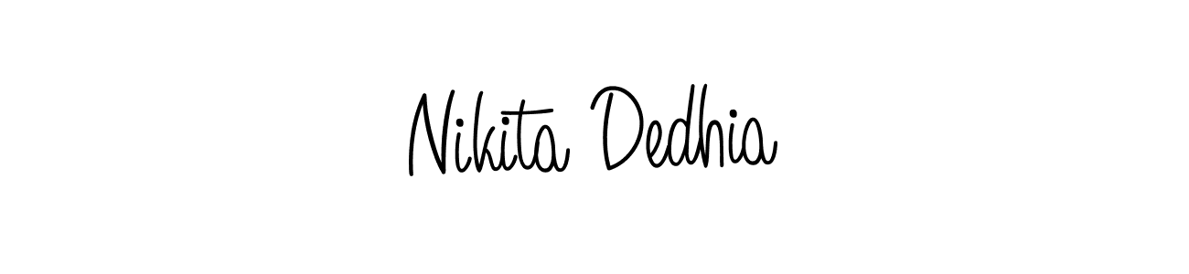 How to make Nikita Dedhia name signature. Use Angelique-Rose-font-FFP style for creating short signs online. This is the latest handwritten sign. Nikita Dedhia signature style 5 images and pictures png