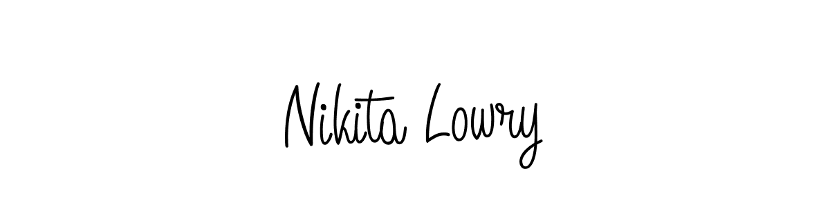 Use a signature maker to create a handwritten signature online. With this signature software, you can design (Angelique-Rose-font-FFP) your own signature for name Nikita Lowry. Nikita Lowry signature style 5 images and pictures png