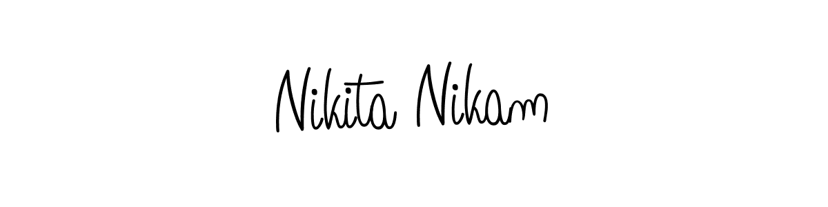 Make a beautiful signature design for name Nikita Nikam. With this signature (Angelique-Rose-font-FFP) style, you can create a handwritten signature for free. Nikita Nikam signature style 5 images and pictures png