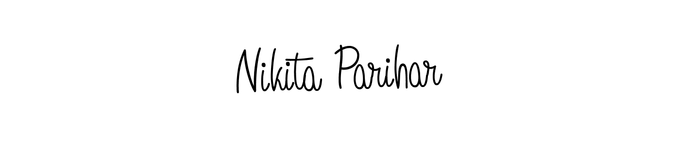 The best way (Angelique-Rose-font-FFP) to make a short signature is to pick only two or three words in your name. The name Nikita Parihar include a total of six letters. For converting this name. Nikita Parihar signature style 5 images and pictures png