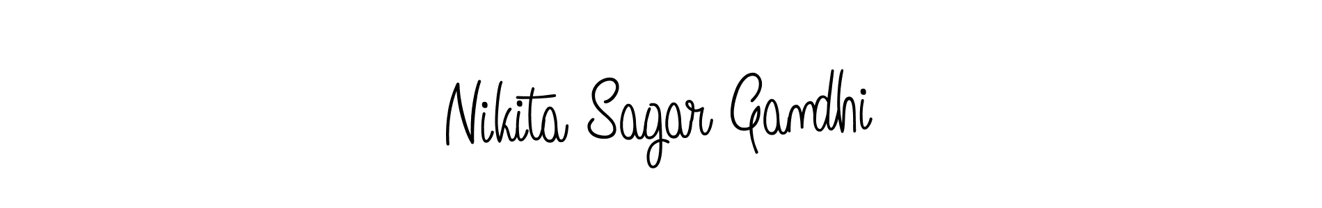 Make a beautiful signature design for name Nikita Sagar Gandhi. With this signature (Angelique-Rose-font-FFP) style, you can create a handwritten signature for free. Nikita Sagar Gandhi signature style 5 images and pictures png