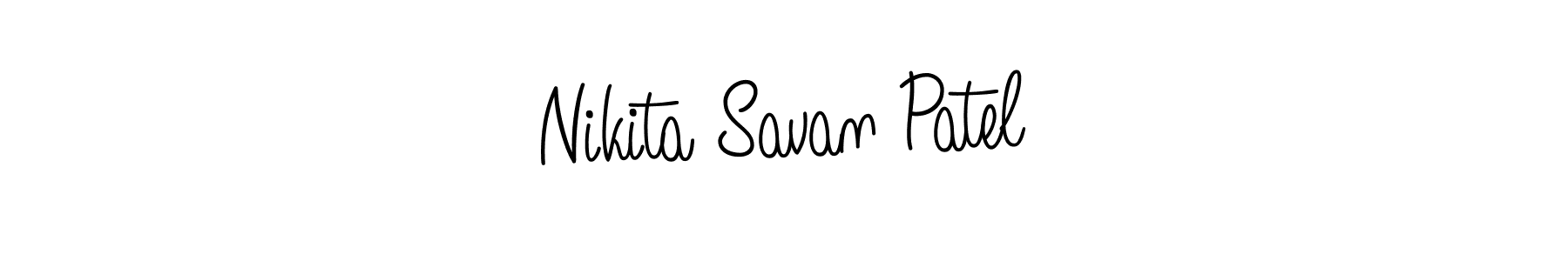 Nikita Savan Patel stylish signature style. Best Handwritten Sign (Angelique-Rose-font-FFP) for my name. Handwritten Signature Collection Ideas for my name Nikita Savan Patel. Nikita Savan Patel signature style 5 images and pictures png