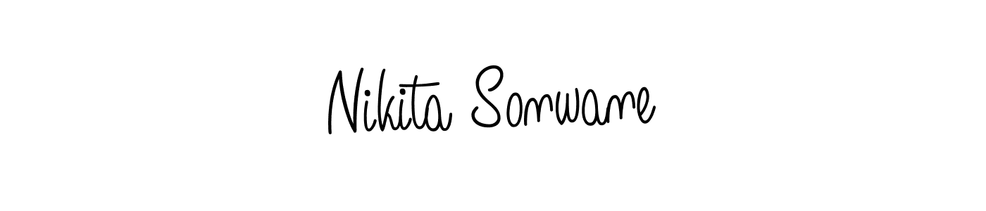 The best way (Angelique-Rose-font-FFP) to make a short signature is to pick only two or three words in your name. The name Nikita Sonwane include a total of six letters. For converting this name. Nikita Sonwane signature style 5 images and pictures png