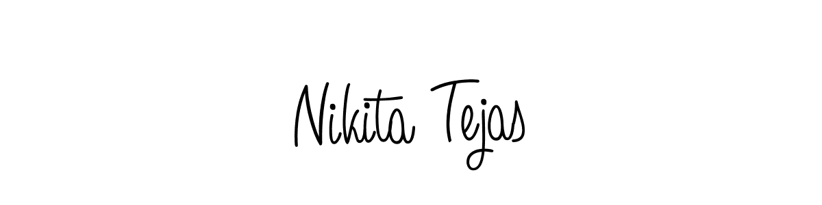 You should practise on your own different ways (Angelique-Rose-font-FFP) to write your name (Nikita Tejas) in signature. don't let someone else do it for you. Nikita Tejas signature style 5 images and pictures png