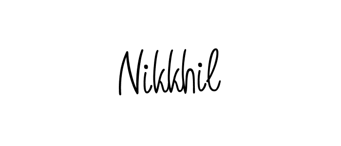 You should practise on your own different ways (Angelique-Rose-font-FFP) to write your name (Nikkhil) in signature. don't let someone else do it for you. Nikkhil signature style 5 images and pictures png