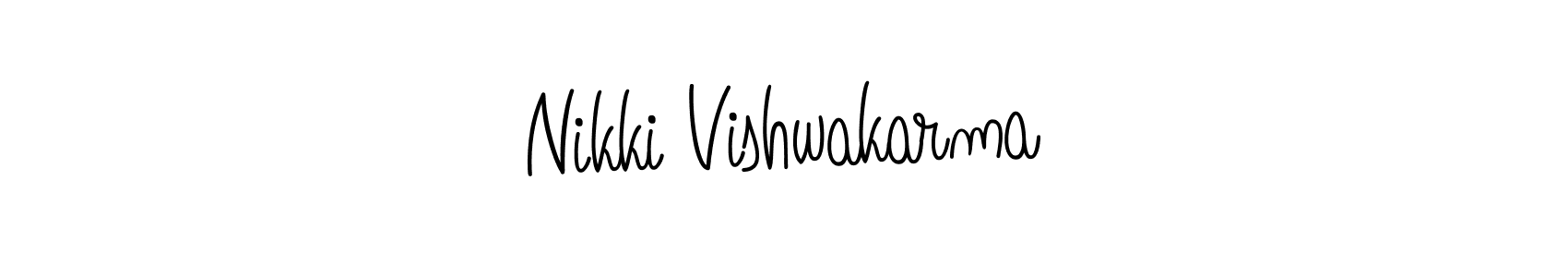 You should practise on your own different ways (Angelique-Rose-font-FFP) to write your name (Nikki Vishwakarma) in signature. don't let someone else do it for you. Nikki Vishwakarma signature style 5 images and pictures png