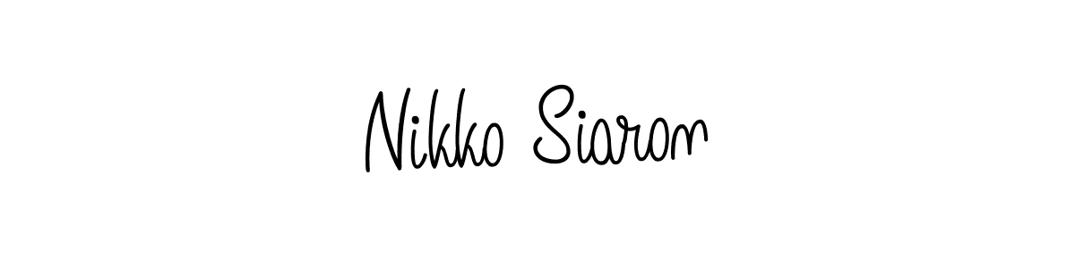 Make a beautiful signature design for name Nikko Siaron. With this signature (Angelique-Rose-font-FFP) style, you can create a handwritten signature for free. Nikko Siaron signature style 5 images and pictures png