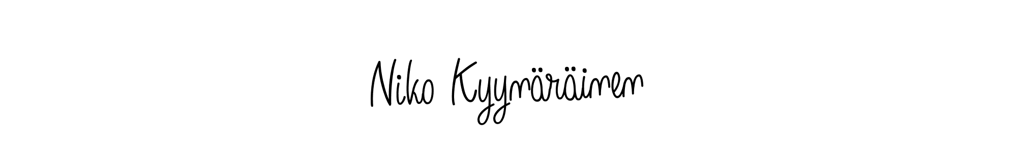 The best way (Angelique-Rose-font-FFP) to make a short signature is to pick only two or three words in your name. The name Niko Kyynäräinen  include a total of six letters. For converting this name. Niko Kyynäräinen  signature style 5 images and pictures png