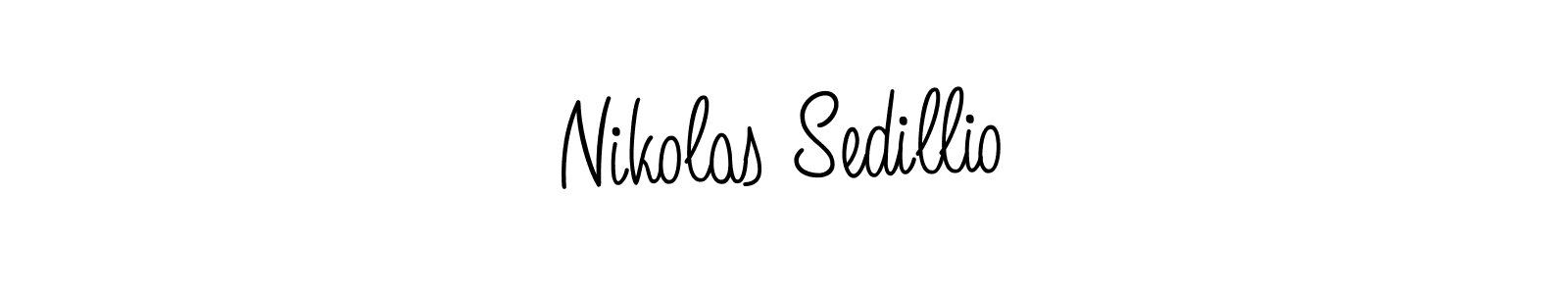 How to make Nikolas Sedillio name signature. Use Angelique-Rose-font-FFP style for creating short signs online. This is the latest handwritten sign. Nikolas Sedillio signature style 5 images and pictures png