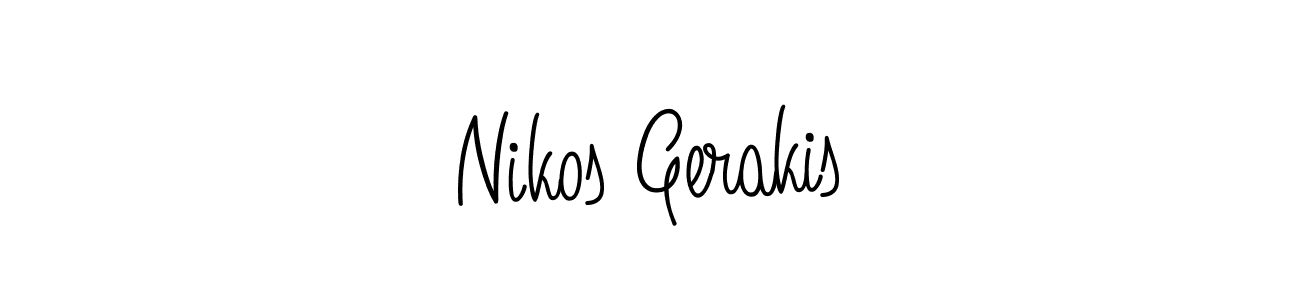 The best way (Angelique-Rose-font-FFP) to make a short signature is to pick only two or three words in your name. The name Nikos Gerakis include a total of six letters. For converting this name. Nikos Gerakis signature style 5 images and pictures png