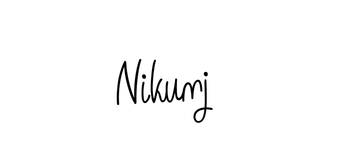 The best way (Angelique-Rose-font-FFP) to make a short signature is to pick only two or three words in your name. The name Nikunj  include a total of six letters. For converting this name. Nikunj  signature style 5 images and pictures png