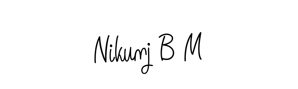Use a signature maker to create a handwritten signature online. With this signature software, you can design (Angelique-Rose-font-FFP) your own signature for name Nikunj B M. Nikunj B M signature style 5 images and pictures png