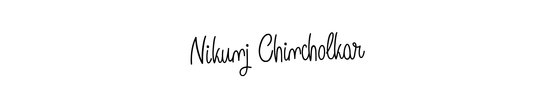 How to make Nikunj Chincholkar name signature. Use Angelique-Rose-font-FFP style for creating short signs online. This is the latest handwritten sign. Nikunj Chincholkar signature style 5 images and pictures png