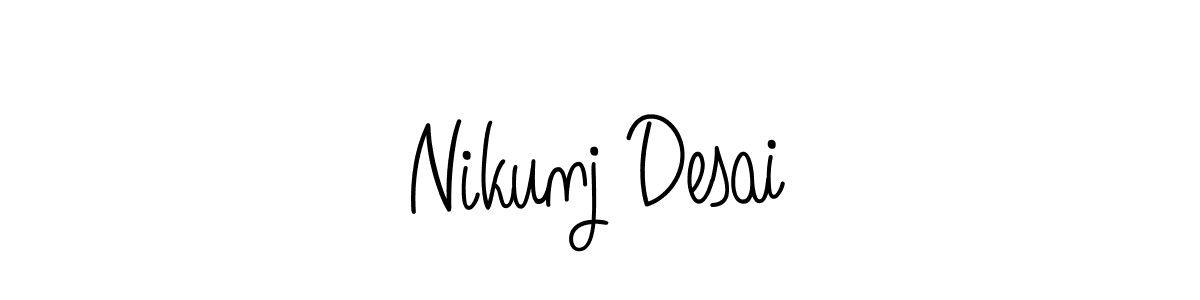 Design your own signature with our free online signature maker. With this signature software, you can create a handwritten (Angelique-Rose-font-FFP) signature for name Nikunj Desai. Nikunj Desai signature style 5 images and pictures png