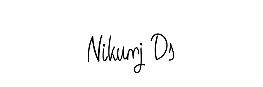 if you are searching for the best signature style for your name Nikunj Ds. so please give up your signature search. here we have designed multiple signature styles  using Angelique-Rose-font-FFP. Nikunj Ds signature style 5 images and pictures png