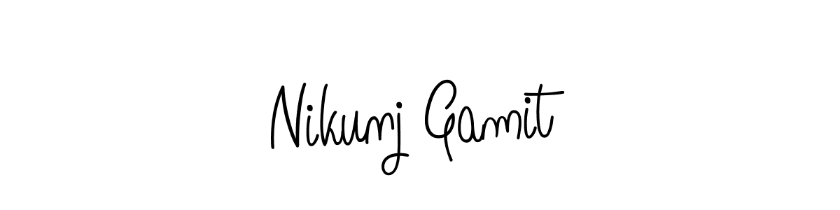 Use a signature maker to create a handwritten signature online. With this signature software, you can design (Angelique-Rose-font-FFP) your own signature for name Nikunj Gamit. Nikunj Gamit signature style 5 images and pictures png