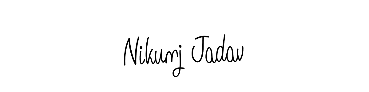 Design your own signature with our free online signature maker. With this signature software, you can create a handwritten (Angelique-Rose-font-FFP) signature for name Nikunj Jadav. Nikunj Jadav signature style 5 images and pictures png