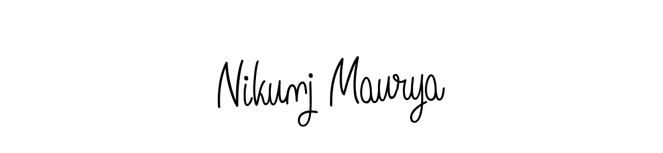 Use a signature maker to create a handwritten signature online. With this signature software, you can design (Angelique-Rose-font-FFP) your own signature for name Nikunj Maurya. Nikunj Maurya signature style 5 images and pictures png